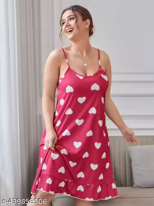 Women's Trendy Short Night Dress (Cami Nighty)